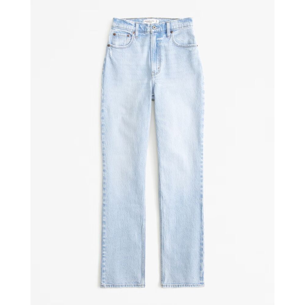 Abercrombie & Fitch 90's straight ultra high rise jeans light wash size 29/8